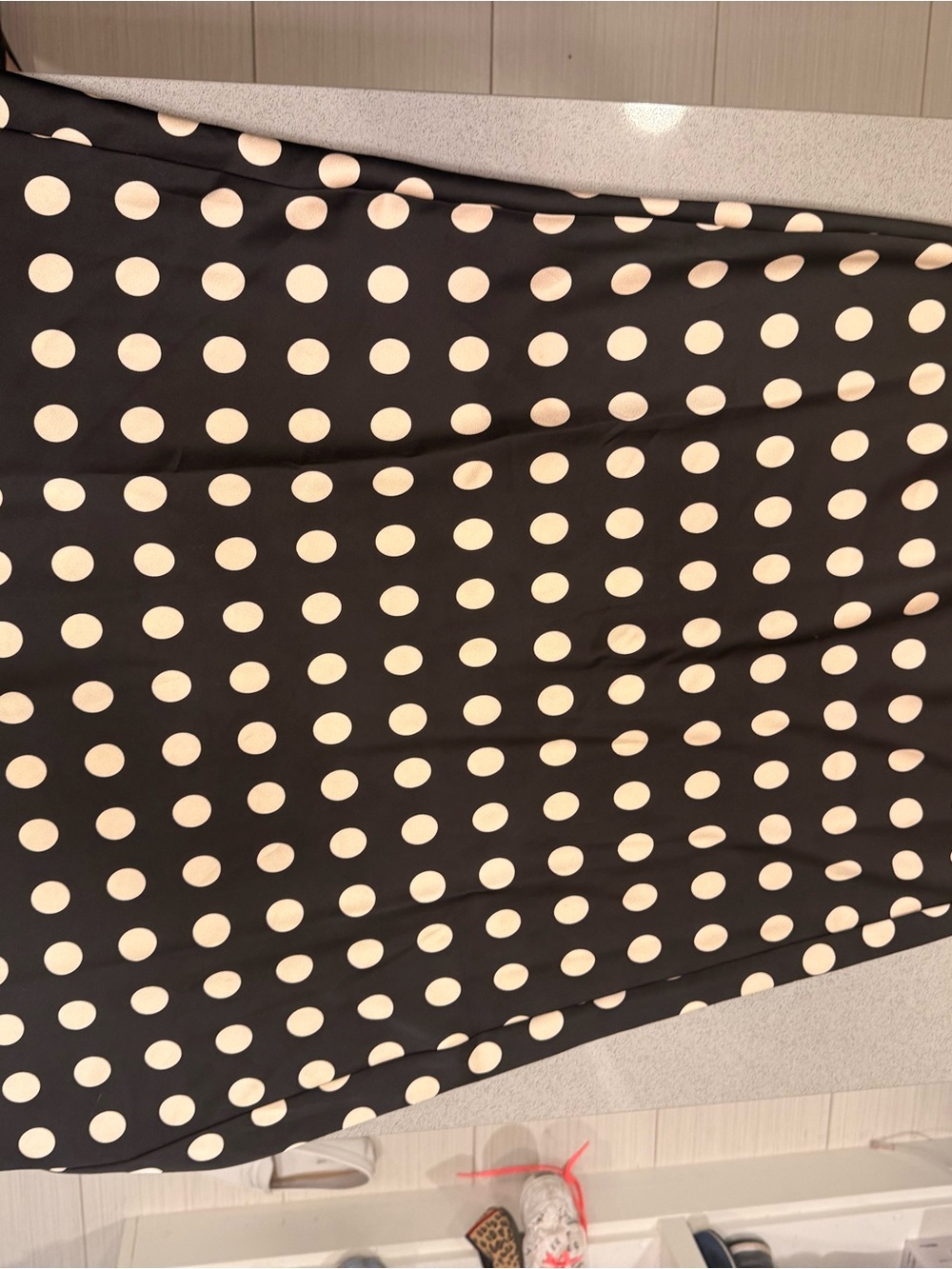Black cream Polka Dot maxi skirt